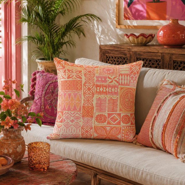 hawaiian print throw pillow (Creator Uploaded)