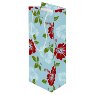 Hawaiian Print Wine Gift Bag