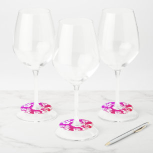 Hawaiian Print  Wine Glass Tag