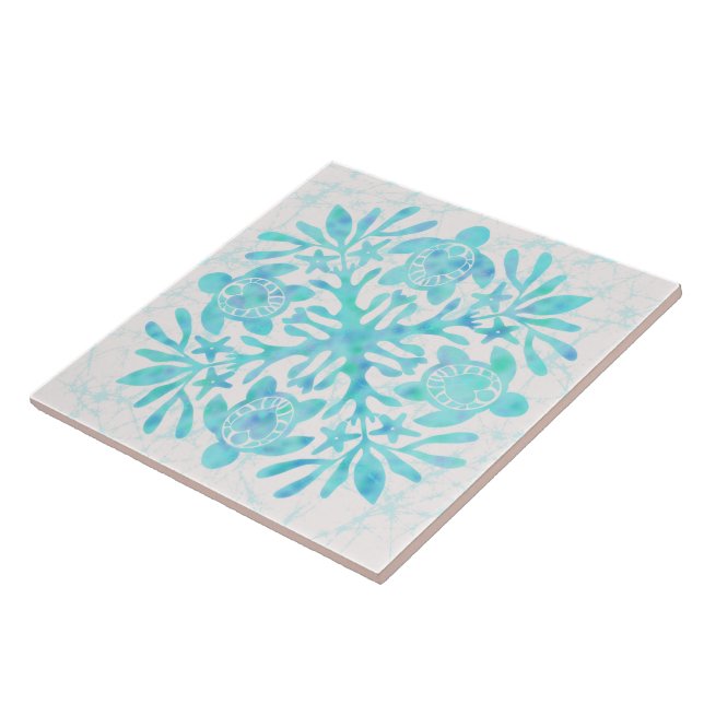 Hawaiian quilt honu tile (Side)