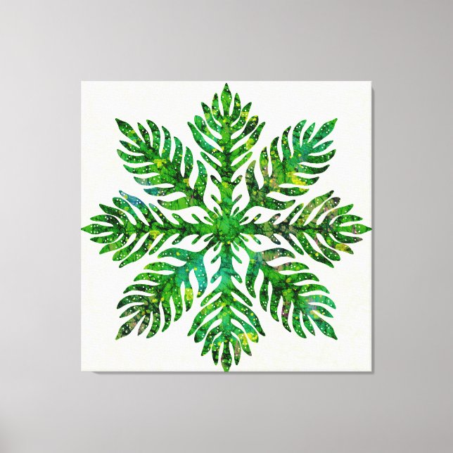 Hawaiian Quilt Lauae fern  Canvas Print (Front)