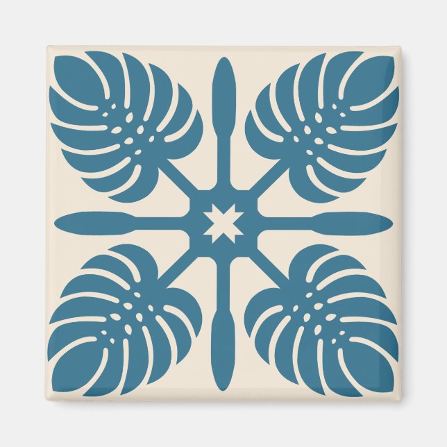 HAWAIIAN QUILT magnet- Monstera Magnet (Front)