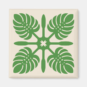 HAWAIIAN QUILT magnet- Monstera Magnet