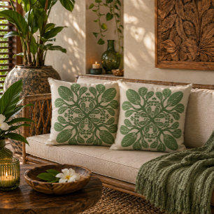 Hawaiian Quilt Naupaka design Cushion
