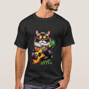 Hawaiian Ragdoll Cat & Pineapple Ukulele Summer Va T-Shirt
