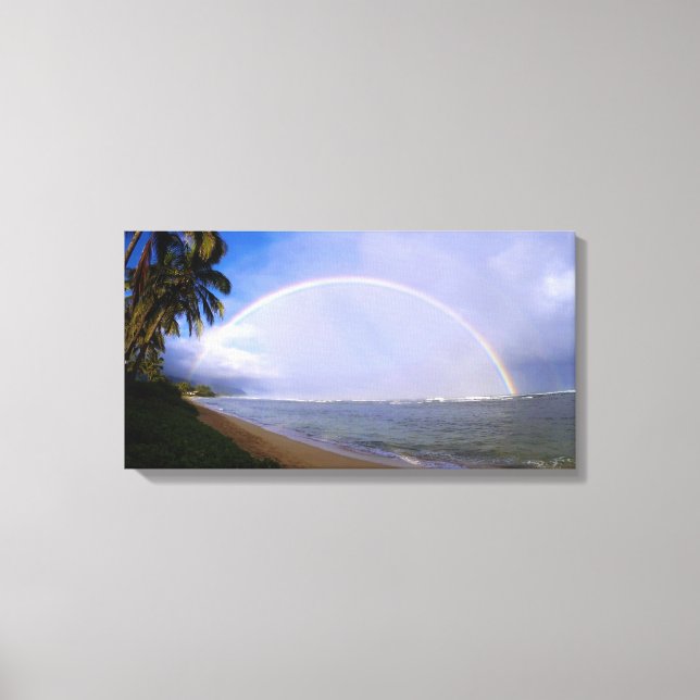 Hawaiian Rainbow Beach Canvas Print (Front)