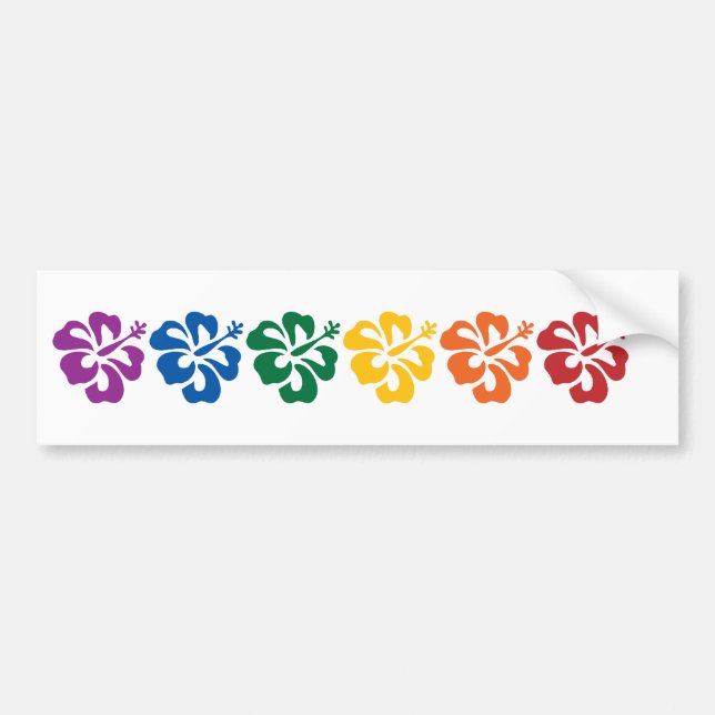 Hawaiian Rainbow Bumper Sticker (Front)