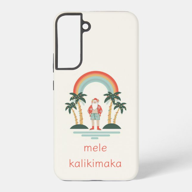 Hawaiian/Rainbow/Palms Santa Samsung Galaxy S22+ Case (Back)