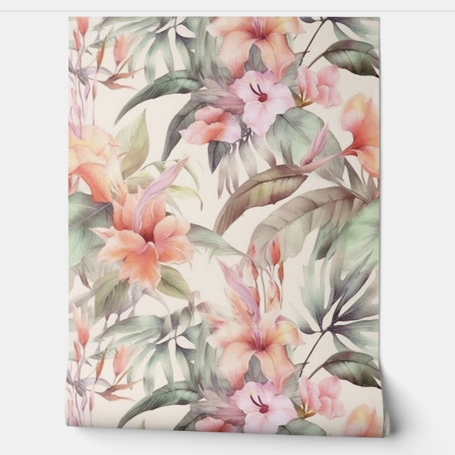 Hawaiian Rainforest Lilies Wallpaper (Unrolling)