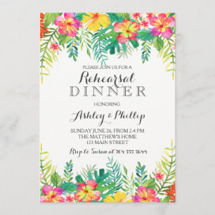 Hawaiian Rehearsal dinner invitation