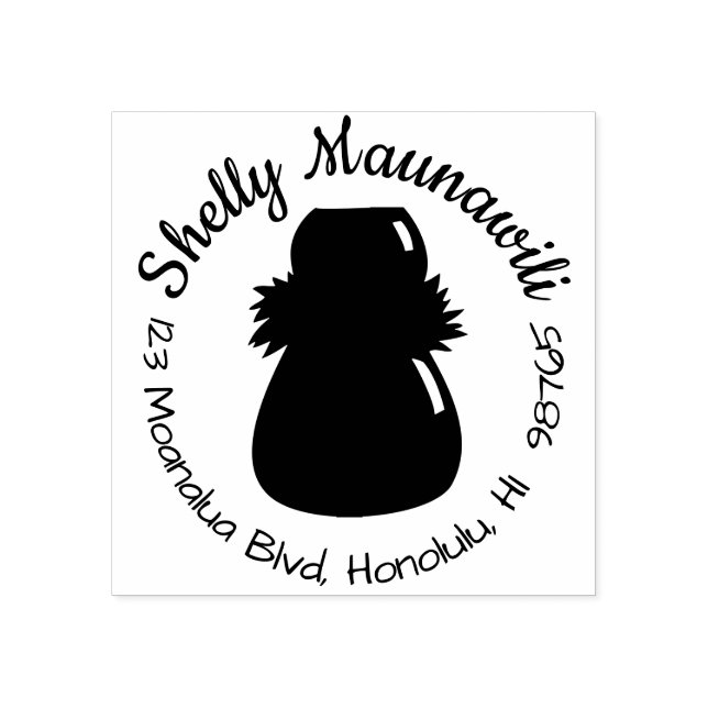 Hawaiian Return Address Stamp Hula Dancer Ipu Drum (Imprint)