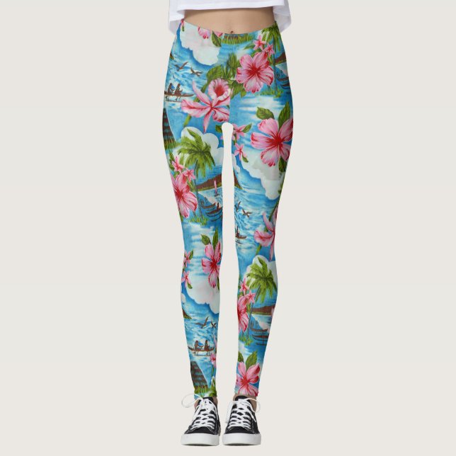 Hawaiian Scenes Leggings (Front)