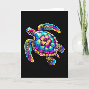 Hawaiian Sea Turtle Colorful Hawaii Vacation  Card