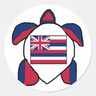 Hawaiian sea turtle flag stickers