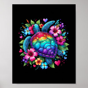 Hawaiian Sea Turtle Hawaii Vacation Beach Summer T Poster