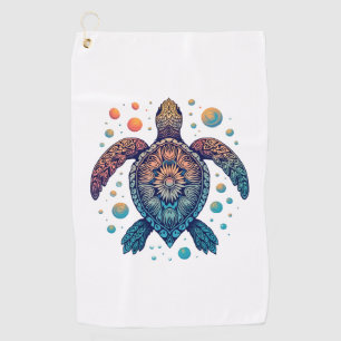 Hawaiian Sea Turtle Tie-Dye Hawaii Vacation Beach Golf Towel