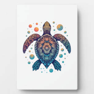Hawaiian Sea Turtle Tie-Dye Hawaii Vacation Beach Plaque