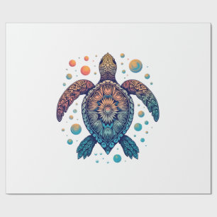 Hawaiian Sea Turtle Tie-Dye Hawaii Vacation Beach  Wrapping Paper