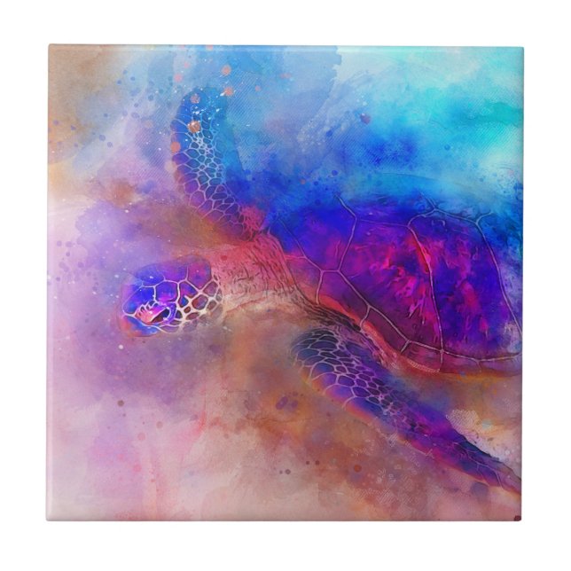 Hawaiian Sea Turtle Tile (Front)