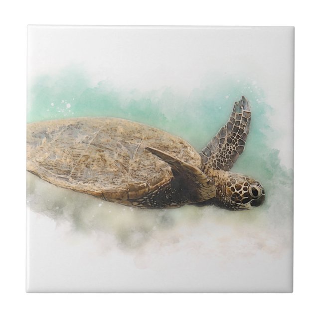 Hawaiian Sea Turtle Tile (Front)