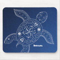 Hawaiian Sea Turtle White on Blue Beach Tropical