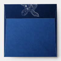 Hawaiian Sea Turtle White on Blue Beach Wedding
