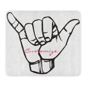 Hawaiian Shaka Brah Wave Thunder_Cove Cutting Board