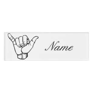 Hawaiian Shaka Brah Wave Thunder_Cove Name Tag