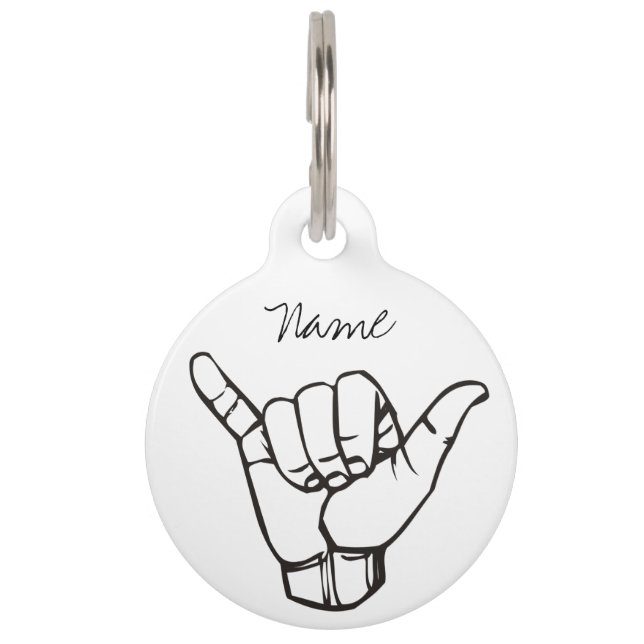 Hawaiian Shaka Brah Wave Thunder_Cove Pet Tag (Front)