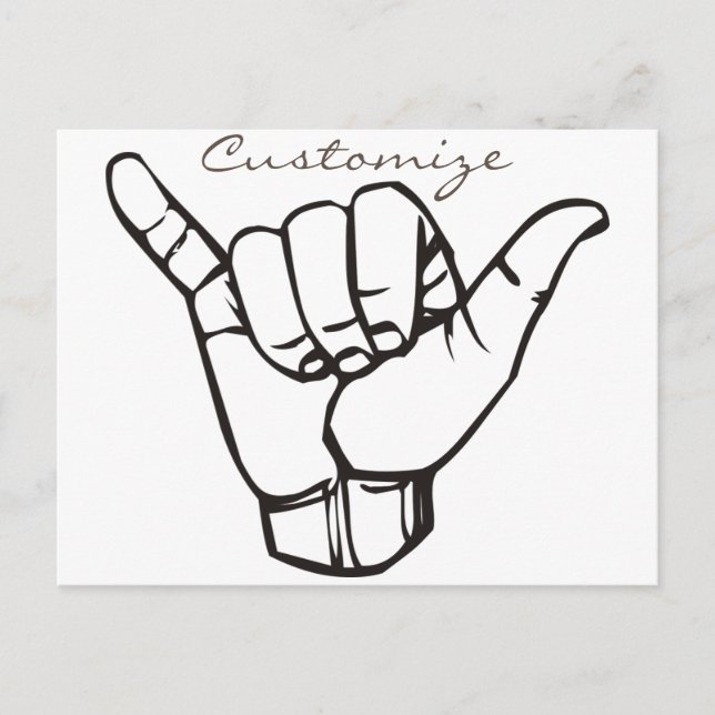 Hawaiian Shaka Brah Wave Thunder_Cove Postcard (Front)