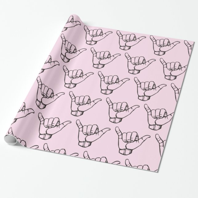 Hawaiian Shaka Brah Wave Thunder_Cove Wrapping Paper (Unrolled)