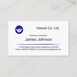 Hawaiian Shaka “Hang Loose” Logo Simple Modern Business Card