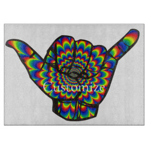 Hawaiian Shaka Psychedelic Thunder_Cove Cutting Board