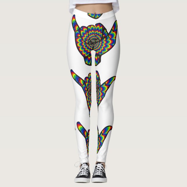 Hawaiian Shaka Psychedelic Thunder_Cove Leggings (Front)