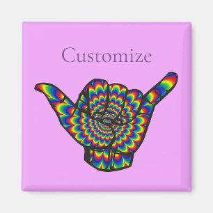 Hawaiian Shaka Psychedelic Thunder_Cove Magnet
