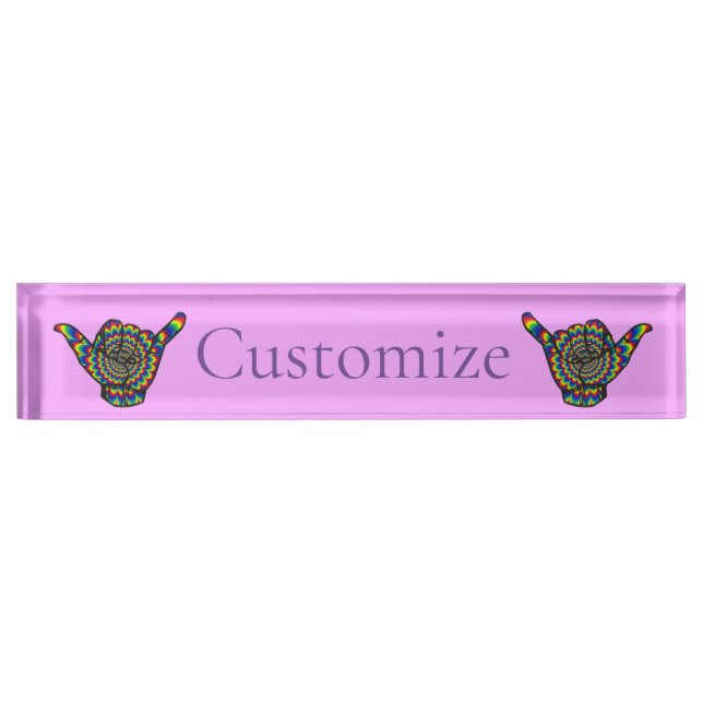 Hawaiian Shaka Psychedelic Thunder_Cove Nameplate (Front)