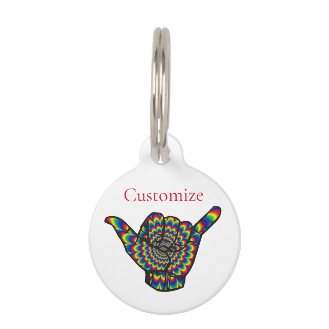 Hawaiian Shaka Psychedelic Thunder_Cove Pet Tag (Front)