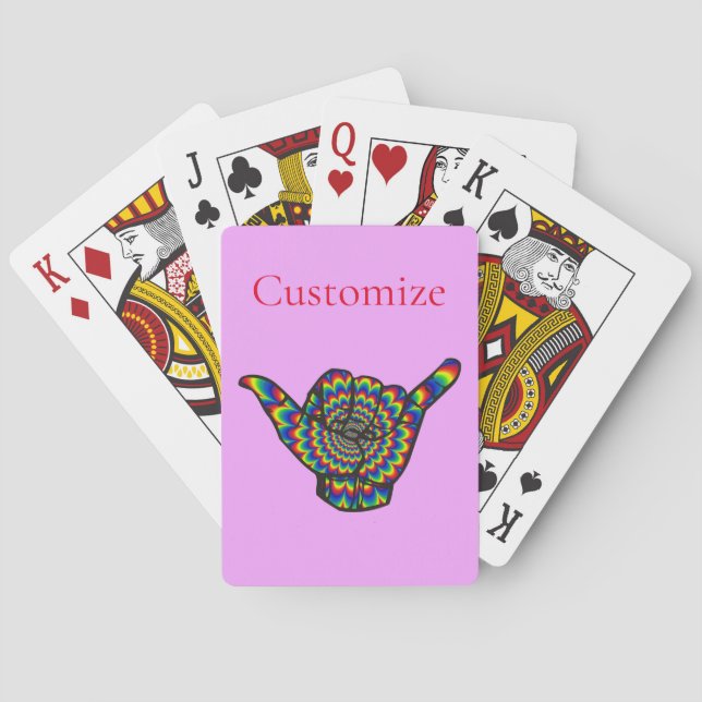 Hawaiian Shaka Psychedelic Thunder_Cove Playing Cards (Back)