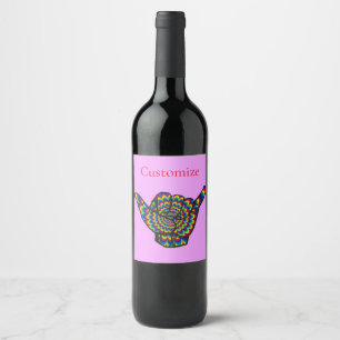 Hawaiian Shaka Psychedelic Thunder_Cove Wine Label