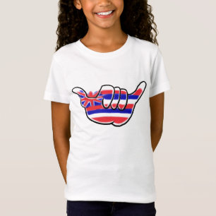 Hawaiian shaka state flag island chain girls tee