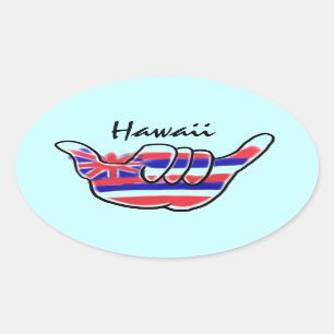 Hawaiian shaka symbol state flag artistic stickers
