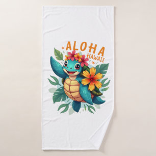 Hawaiian-Shirt Aloha Hawaii Sea Turtle Girl Women  Bath Towel