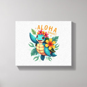 Hawaiian-Shirt Aloha Hawaii Sea Turtle Girl Women Canvas Print