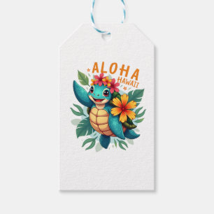 Hawaiian-Shirt Aloha Hawaii Sea Turtle Girl Women Gift Tags