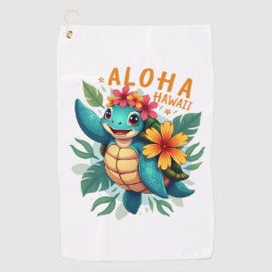 Hawaiian-Shirt Aloha Hawaii Sea Turtle Girl Women  Golf Towel