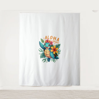 Hawaiian-Shirt Aloha Hawaii Sea Turtle Girl Women  Tapestry