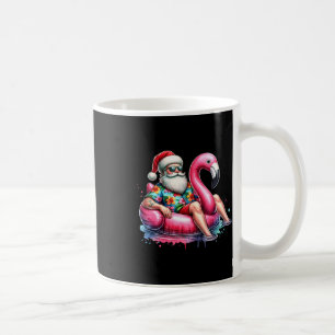 Hawaiian Shirt Santa Flamingo Floatie Christmas In Coffee Mug
