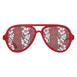 Hawaiian Shirt Tropical Flowers Patterned Aviator Sunglasses