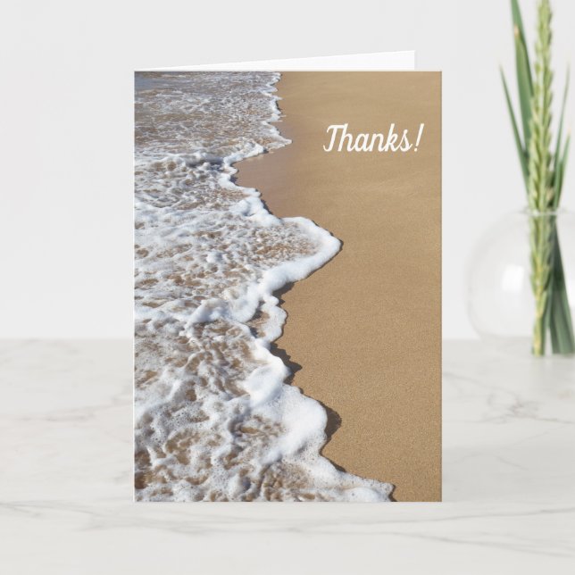 Hawaiian Shoreline Folded Thank You Card (Front)