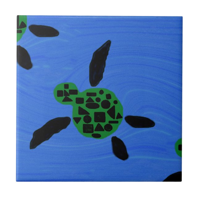 Hawaiian Style Decorative Sea Turtle Tile (Front)